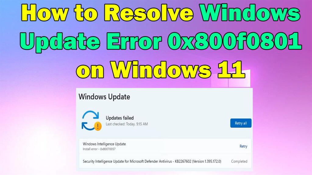 How to Resolve Windows 11 Version 23H2 Update Error 0xc1900201